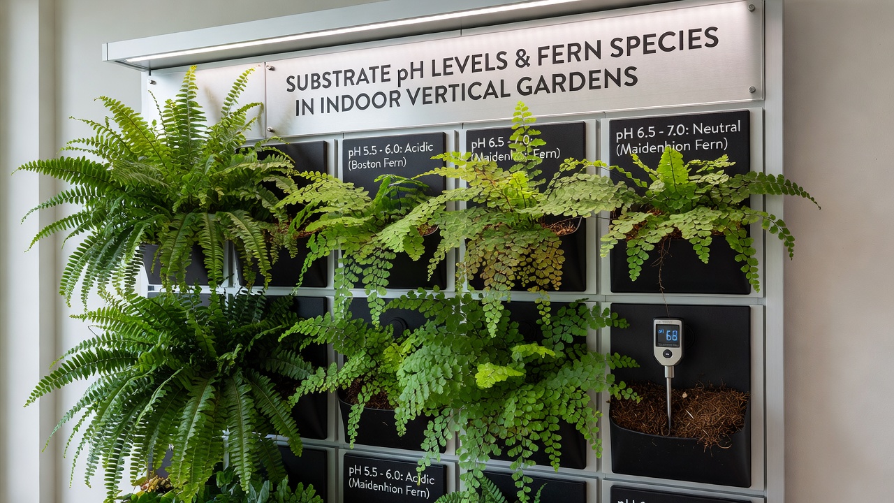 Substrate pH Levels and Their Influence on Fern Species in Indoor Vertical Gardens